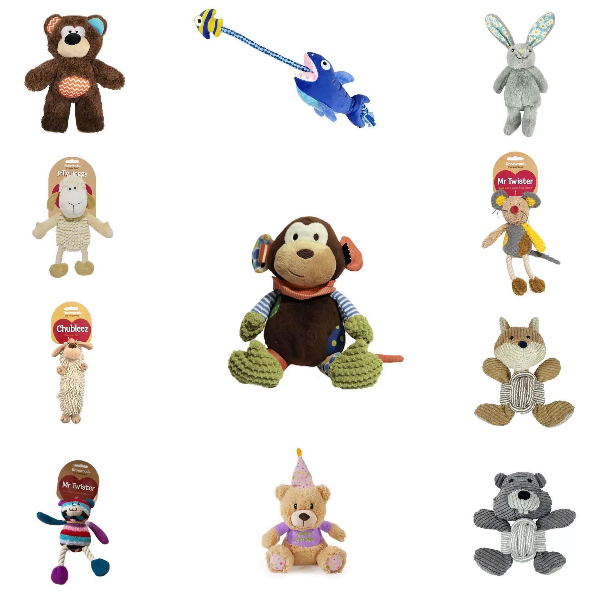 Содействие Rosewood Pet плюшевые игрушки для собак Оптовая веревка кукла день рождения медведь