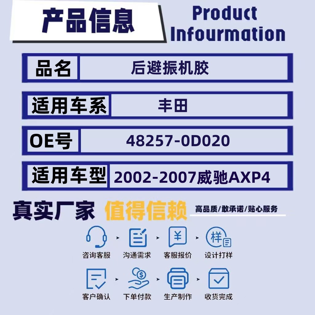 48257-0D020 is suitable for Toyota AXP4 Vichy SCP4 Vichy dust cover cushion rubber shock absorber repair kit