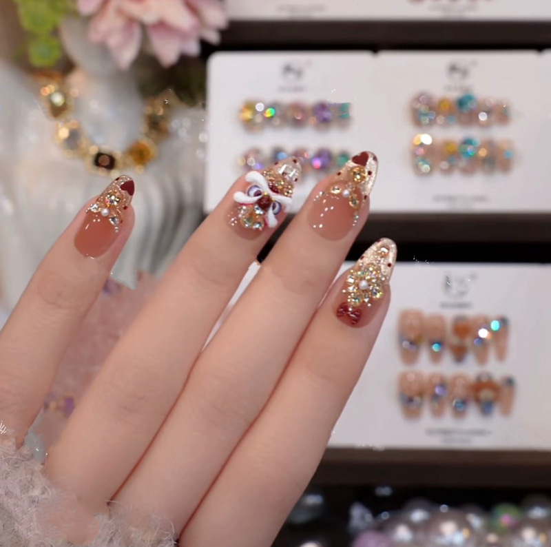 【New Xin Xin Yue Awakening Lion】New Style Pure Handmade Wearable Nails, Awakening Lion Design, High-End, Skin-Brightening, Pure Handmade Nail Art, 10-Piece Set