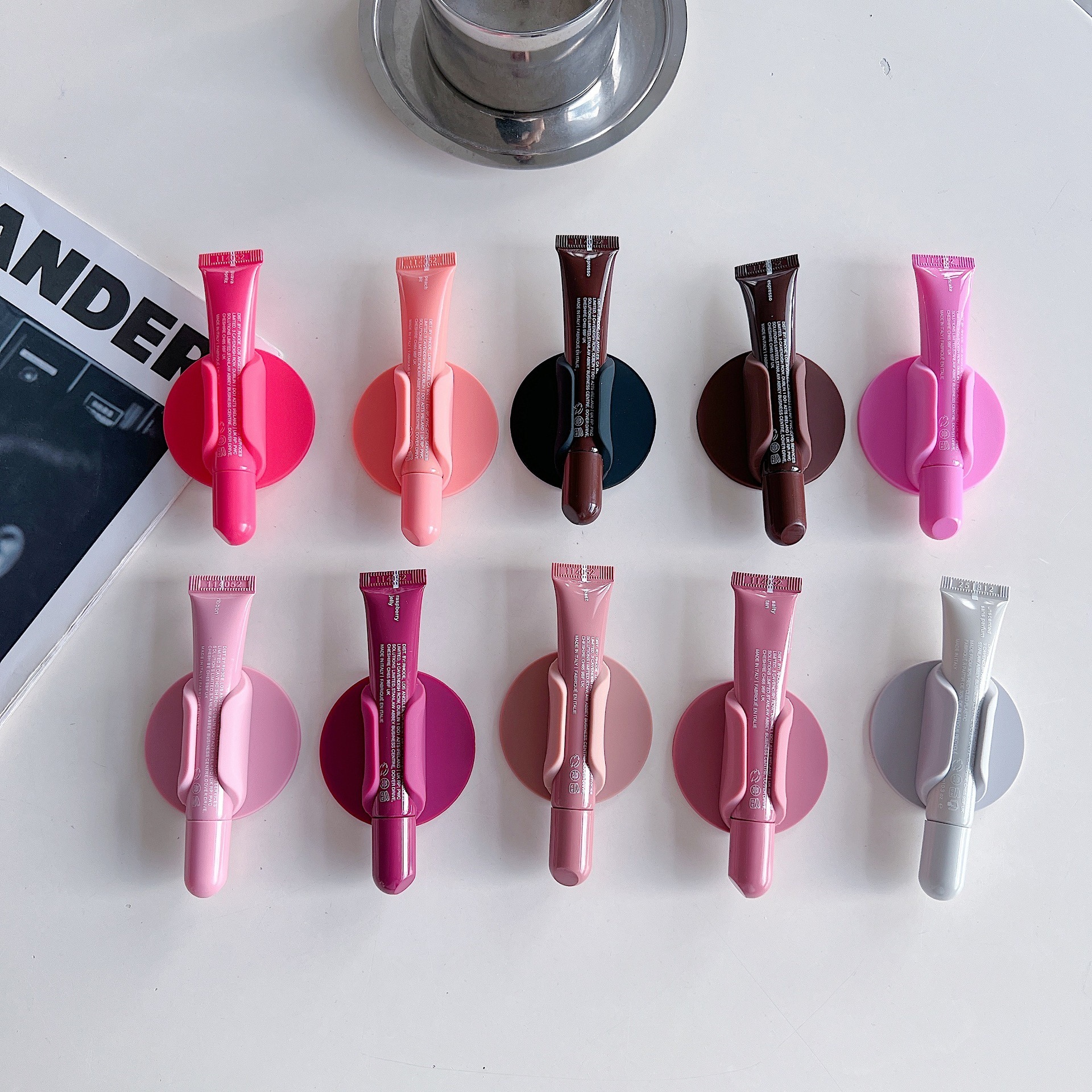 Teléfono móvil pegatina de espalda redonda de 3m esmalte labial esmalte soporte de lápiz labial soporte de teléfono móvil pegatina accesorios generales perezosos