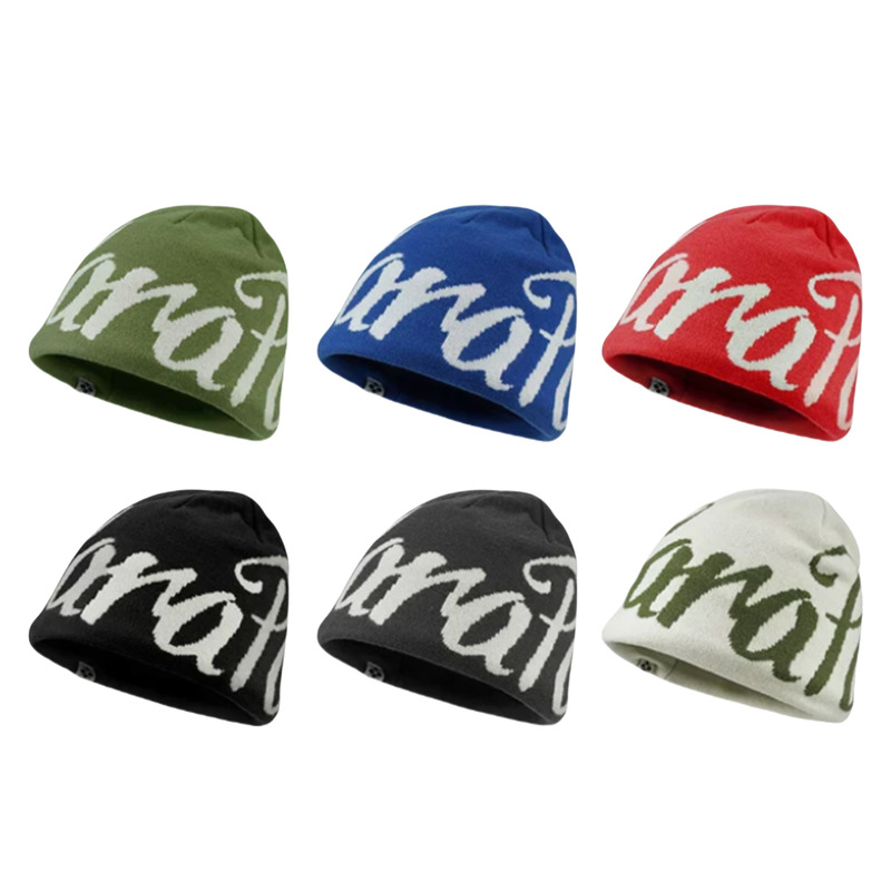 Trendy Niche Oversized Face-Slimming Autumn and Winter Street Letter Knit Hat Unisex Hip-Hop Autumn and Winter Beanie