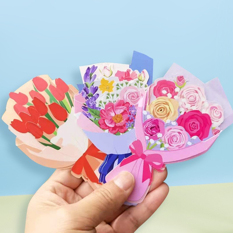 グリーティングカードの花束の新しいins花七夕教師の日のメッセージは、共通のバレンタインデーの手書きカードに感謝します|undefined