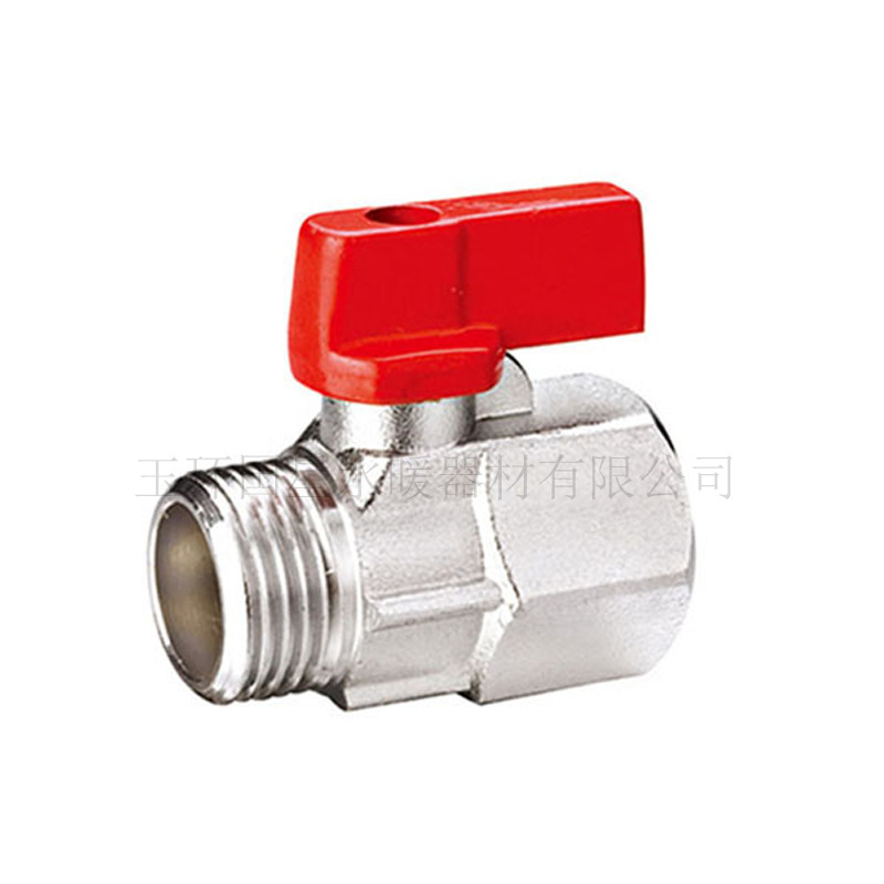 黄铜抛沙镀镍迷你球阀 DN15内外丝镀镍微型球阀