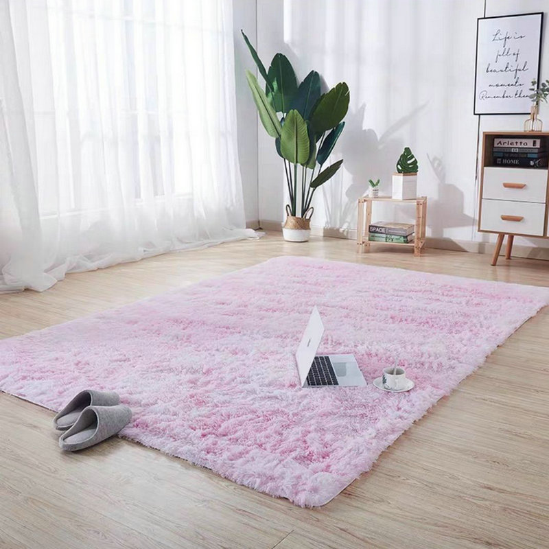 Alfombra de lana de seda de Amazon, estilo ins, sala de estar, alfombra de teñido anudado, dormitorio, manta de cabecera resistente a la suciedad y fácil de cuidar, suministro directo de fábrica