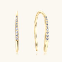 欧美时尚气质莫桑石耳环女小红书几何形潮耳挂S925纯银耳饰品批发