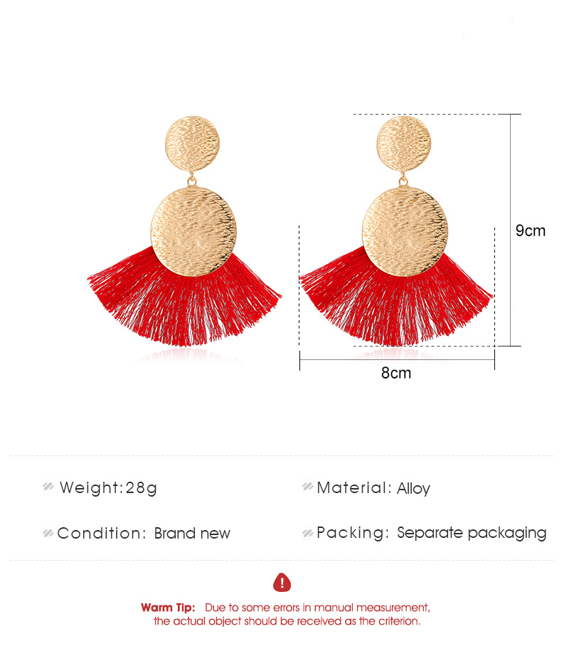 40g Weight No Inlaid Inlay Material Bohemian Sector Plating Alloy No Inlaid Drop Earrings