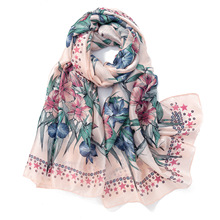 春秋小碎花围巾优雅遮阳防风披肩大尺寸印花棉麻手感旅行披肩