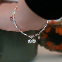蒂奇925纯银碎银子铃铛手链女简约新中式小众设计手饰高级感银饰