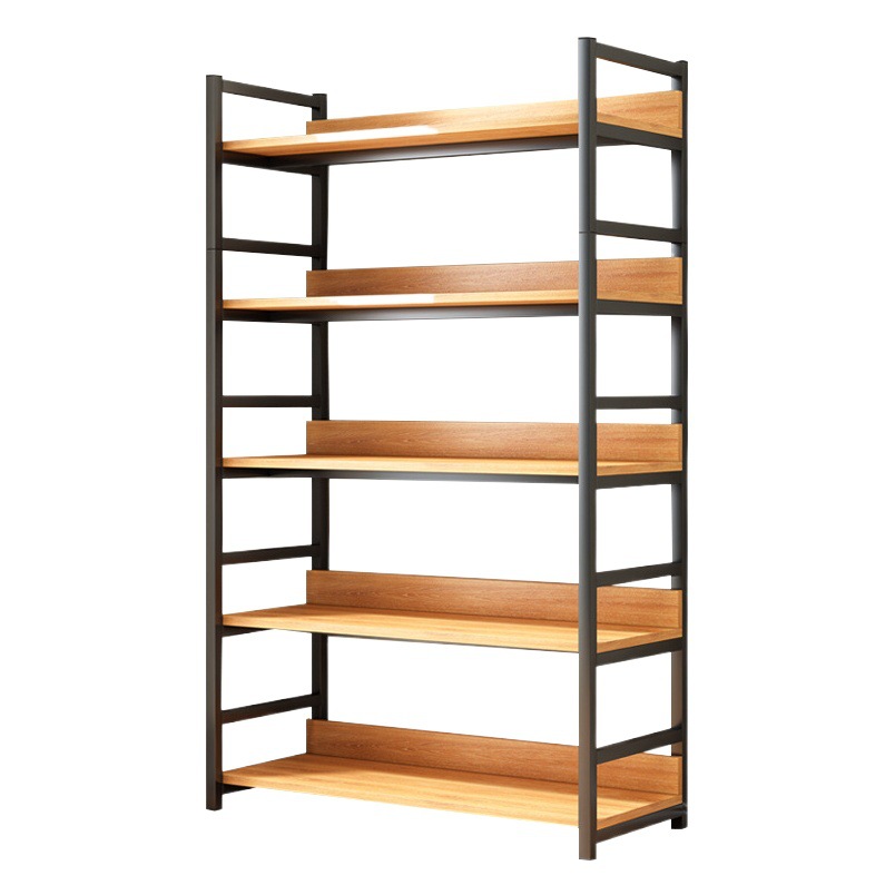 Simple estantería partición de piso estante de almacenamiento sala de estar del hogar estante de almacenamiento de hierro estante de exhibición estante de almacenamiento de acero estantería de madera