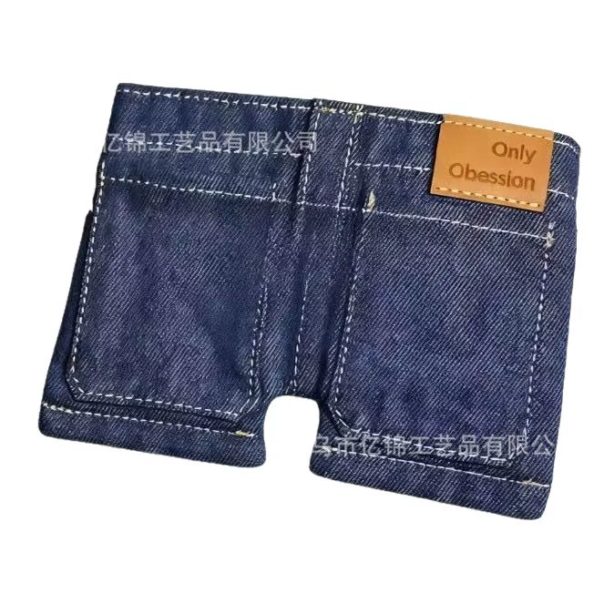 Small jeans, foldable geometric wallet, card holder, (Cross-border trading)