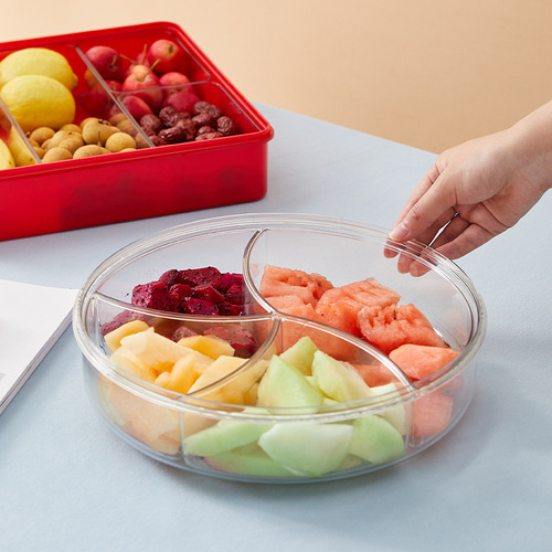 High-end fruit plate for villa living room, high-quality male high-translucency crystal dried fruit plate, Spring Festival coffee table fruit plate