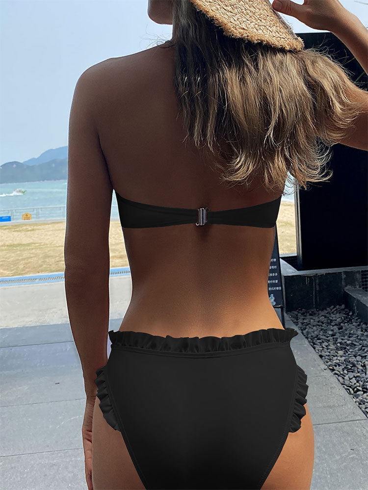 Bikini 2024 costum de baie din dantelă fără bretele pentru femei, cu talie înaltă, fără spate, triunghiular, divizat_voghion.com