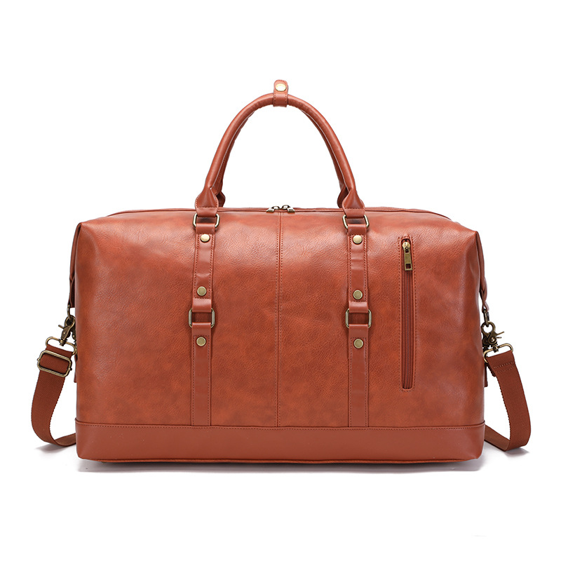 Fuente de la fábrica Nueva bolsa de viaje de PU resistente al desgaste estilo de negocios de color sólido hombro al aire libre bolsa de equipaje bolsa de almacenamiento explosión transfronteriza