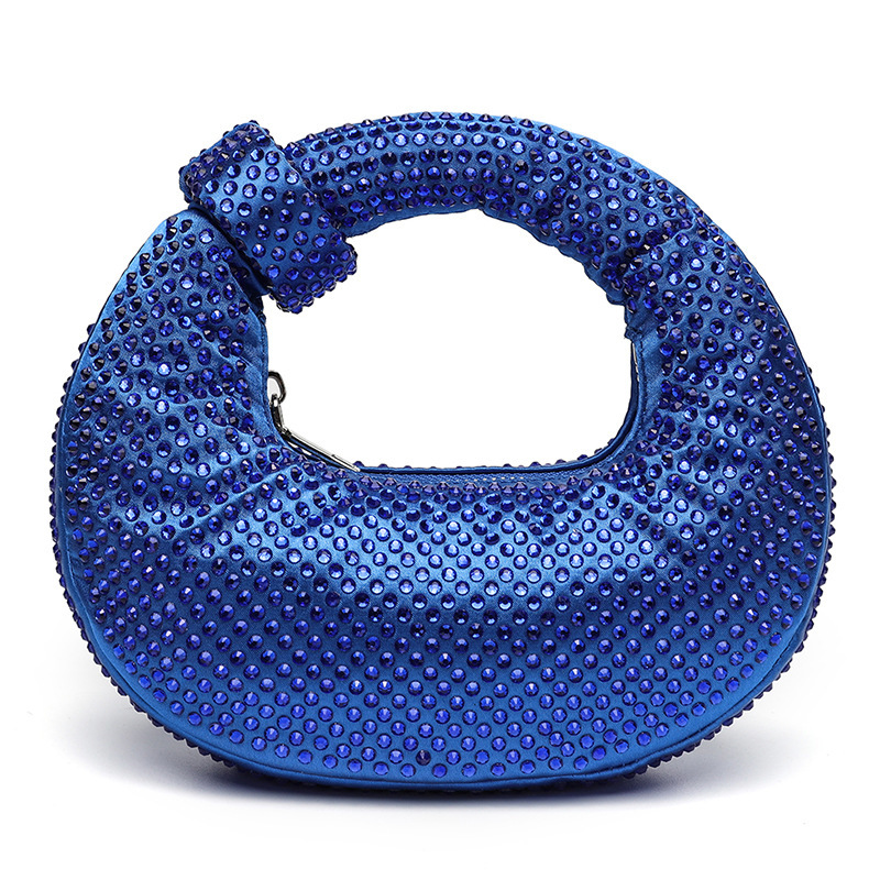 Cross-Border Diamond-Encrusted Mini Donut Bag, Sparkling Rhinestone Crossbody Bag, Versatile Shoulder Bag, Clutch, Evening Bag - Thumbnail 8