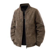 跨境批发防风抗皱皮羽绒服棒球领上衣男冬季新款锁温抗寒白鸭绒