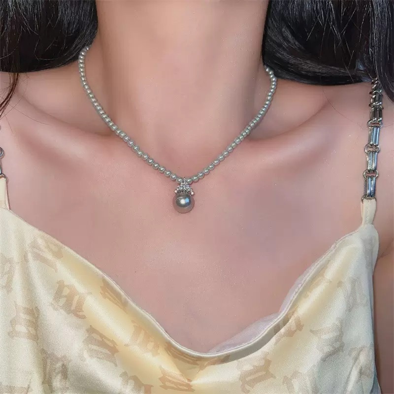 P289 그레이 진주 목걸이