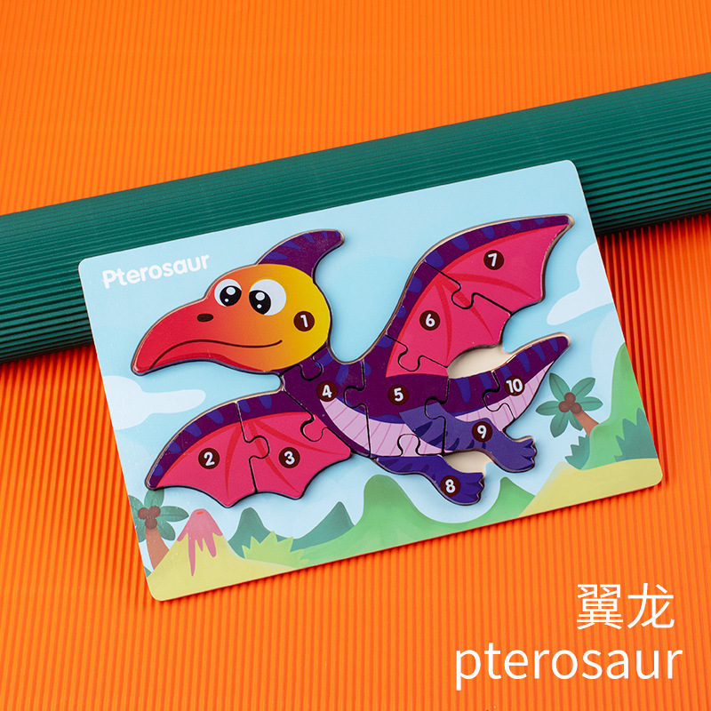 Iluminación niños 3D hebilla tridimensional rompecabezas educación temprana tráfico rompecabezas de madera bebé juguetes educativos de madera al por mayor