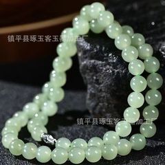 クリアウォーターグリーンクォーツロックジェイドブレスレットネックレスジェイドロータスピンクネックレスブレスレットジュエリーギフトセット