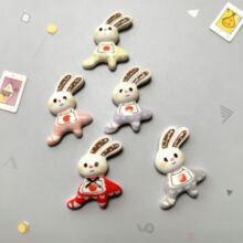 卡通变装长耳兔子树脂配件diy手工发夹手机壳冰箱贴钥匙扣批发价
