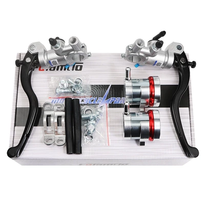Motorcycle Pump Maverick Cool Turtle | Other brake systems - a-pair-of-silver-flando-upper-pumps-aem-oil-bottle