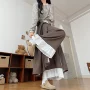 咖色新款秋季蕾丝裙裤