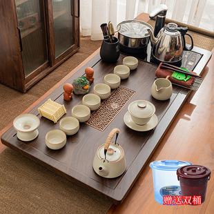 A Complete Set of Fully Automatic Kung Fu Tea Set, Four-In-One Water Kettle, Stove, Tea Sea, Tea Table, Home Living Room Tea Tray Combination