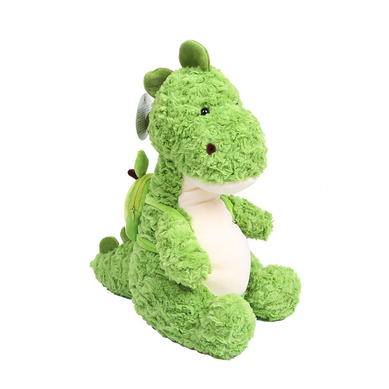 Mochila transfronteriza de aguacate, muñeca de dinosaurio, cama para niños, almohada, peluche, niña, muñeca para dormir, dragón de flores cepillado