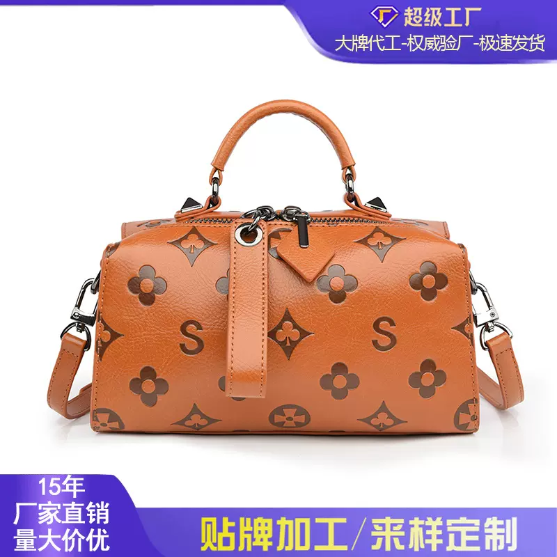 跨境单肩包时尚简约休闲包包女立体压花软皮枕头包都市通勤斜挎包