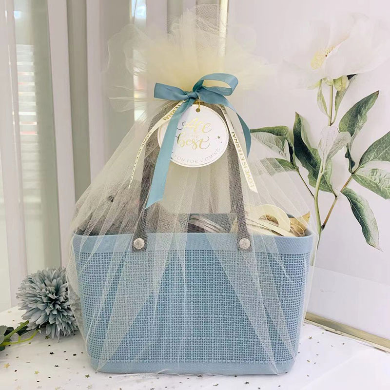 時尚收納婚慶塑料籃子網絡家用手提籃買菜籃子結婚伴手禮送禮籃
