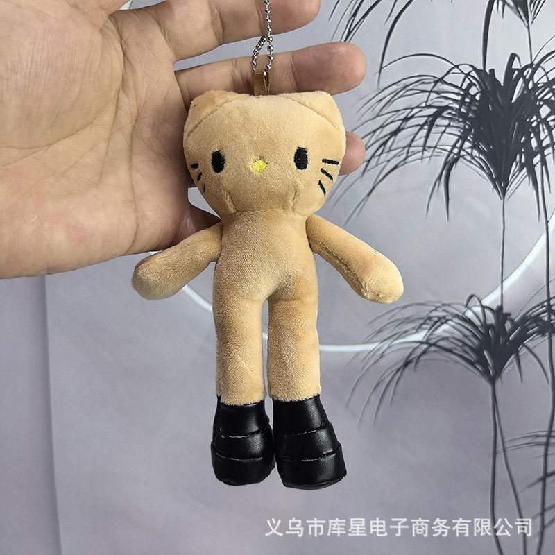 日系 三丽鸥名媛款黑色长腿 凯蒂猫毛绒挂件钥匙扣玩偶包包钥匙扣|undefined