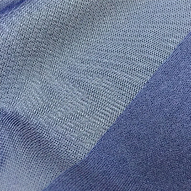 网眼经编底丝光绒布面料225克门幅160厘米黑色定涤纶针织绒布