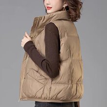 棉马甲女新款2025秋冬短款时尚宽松百搭马夹加厚立领背心外穿