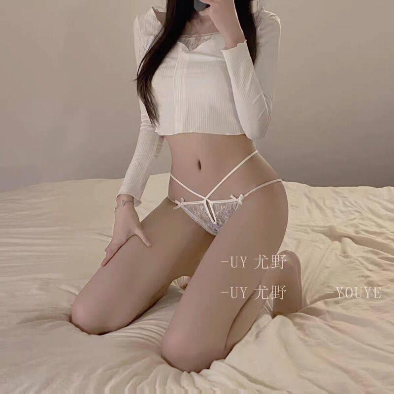 Waist Secret * Sexy Girl Lace Underwear Low Waist Hollow Cross Strap Half Hip Women's Briefs