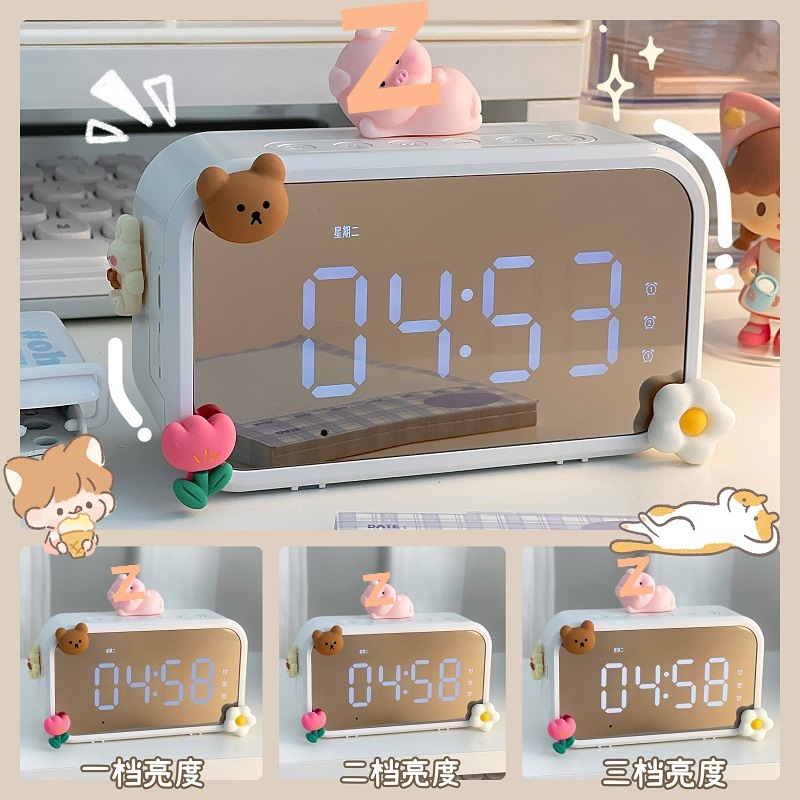 알람 시계 학생 웨이크 업 테이블 데스크탑 높은 가치의 전자 시계 타이머 블루투스 도매
