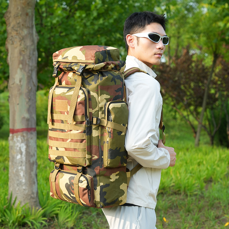 现货大容量防水迷彩登山包休闲战术背包户外运动徒步旅行双肩背包
