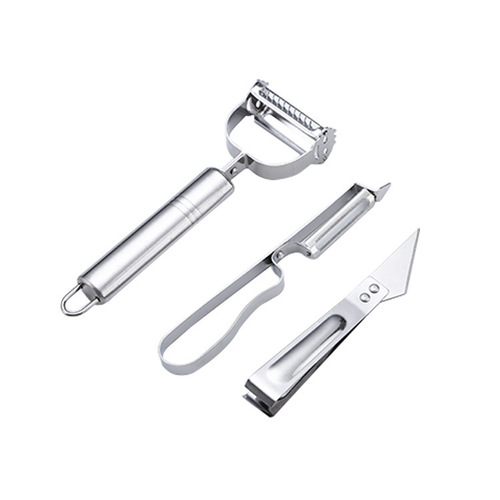 Stainless steel peeling knife three-piece set potato peeling knife apple peeler household multi-functional fruit peeler