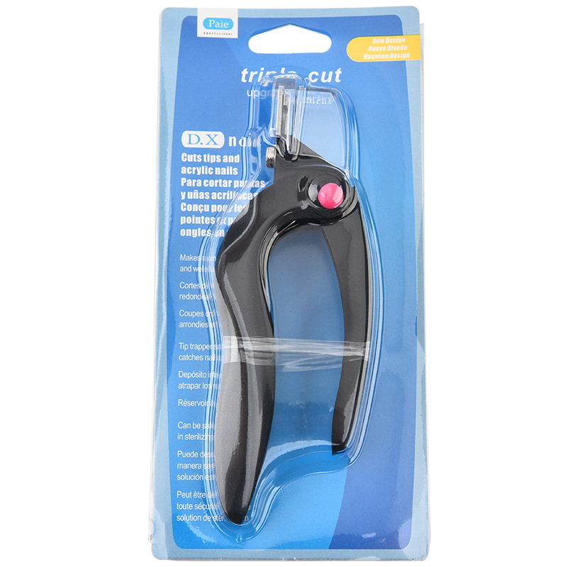 Tijeras para uñas de una línea de acero inoxidable en forma de U, cortador para extensiones de fototerapia DIY, con herramienta de formación.