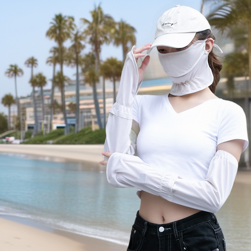 2025 New Sun Protection Ice Sleeves and Face Mask Set for Summer Outdoor Cycling and Driving, Sunshade Sleeves Wholesale from Manufacturer, Protective