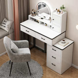 轻奢风斗柜梳妆台收纳一体柜小户型家用卧室极简化妆桌子椅子一套