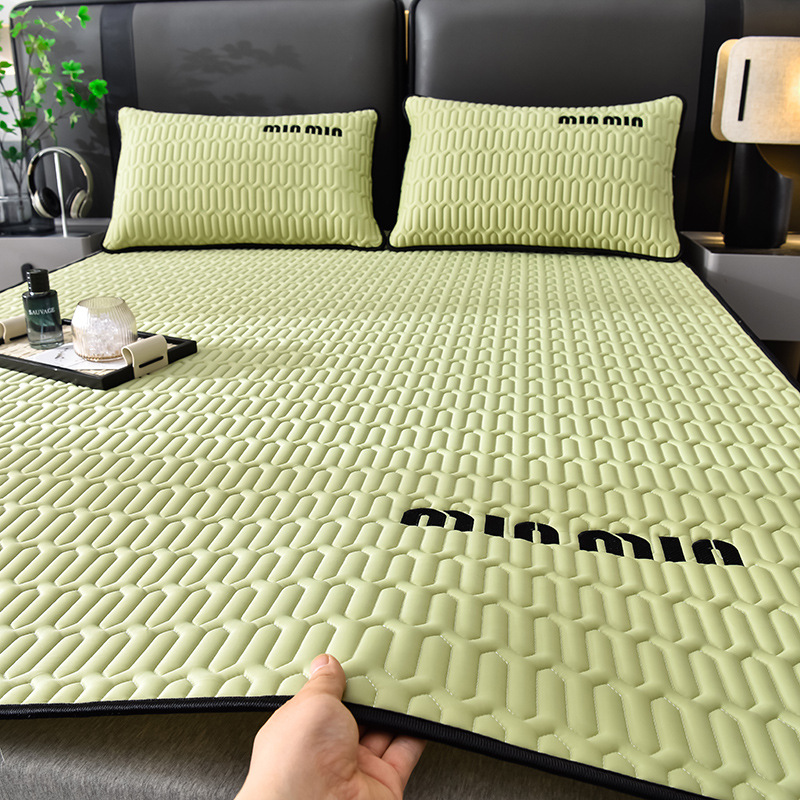 2025 nuevo estofilla de látex de hielo grueso de tres piezas dormitorio de estudiantes de verano una sola alfombra suave lavable
