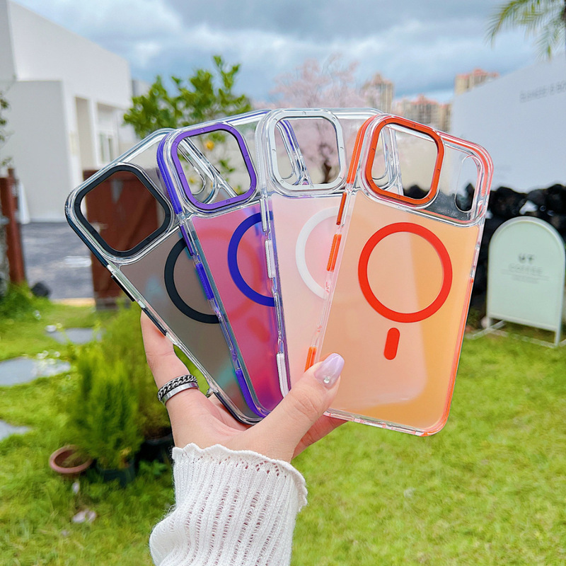适用iPhone17讯彩渐变磁吸手机壳苹果16PROMAX侧边防滑防摔保护套|undefined