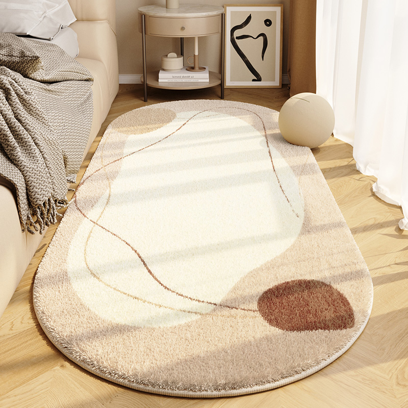 Alfombra de borde de la cama del dormitorio de color Morandi, almohadillas para los pies de la cama principal, almohadillas para el suelo de sensación avanzada para la habitación, almohadillas lavables a máquina