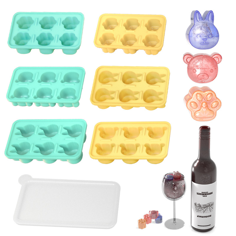 6 moldes de hielo, patas de gato, moldes de hielo, adorables moldes de hielo caseros, máquina de hielo anti-alimentado