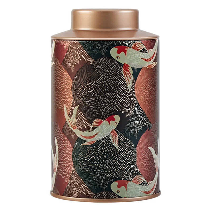Moda nacional ronda tetera hojalata metal sellado olla té negro té verde té universal envasado vacío en stock al por mayor