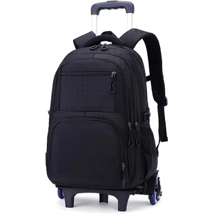 SOURCE Factory cross-border new primary school student trolley schoolbag boys large capacity detachable ladder backpack waterproof