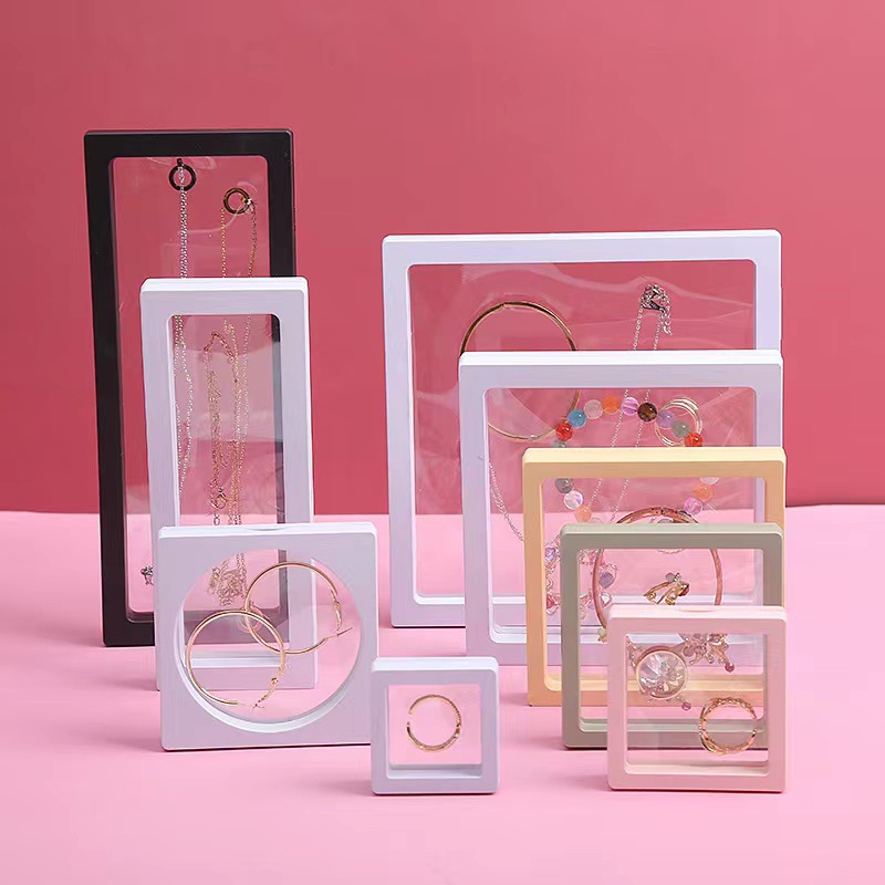 耳钉PE薄膜悬浮包装盒首饰盒项链防尘手链手镯收纳盒饰品盒穿戴甲