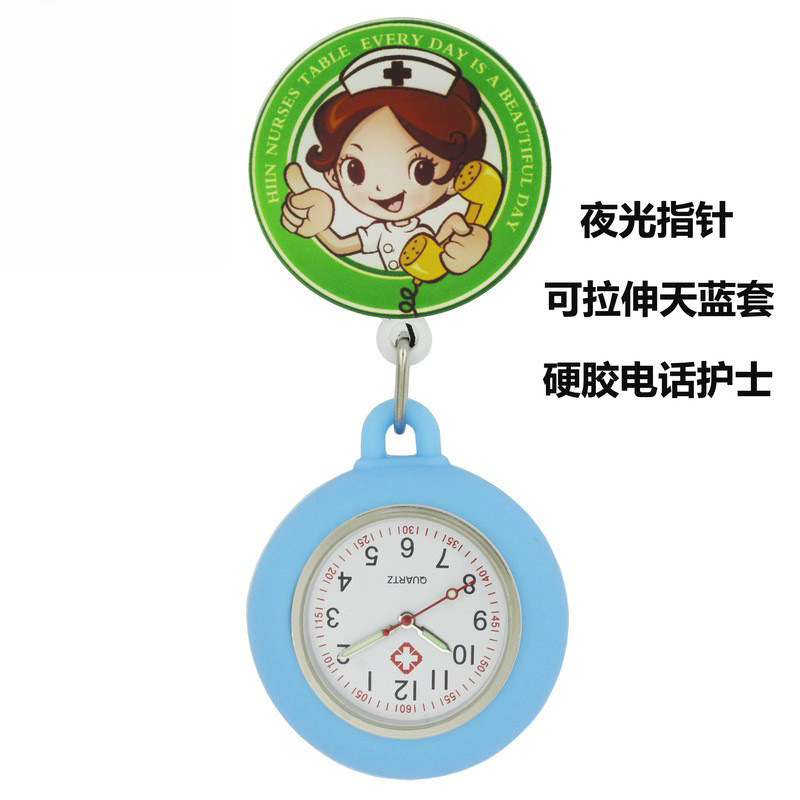 Reloj de enfermera de estiramiento multifuncional luminoso fuerte reloj colgante reloj electrónico digital retráctil de dibujos animados lindo clip cronómetro reloj de bolsillo