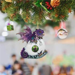 Cross-Border Christmas Cute Dragon Baby Pendant Christmas Tree Charm Acrylic Dinosaur Decoration as New Year 2024