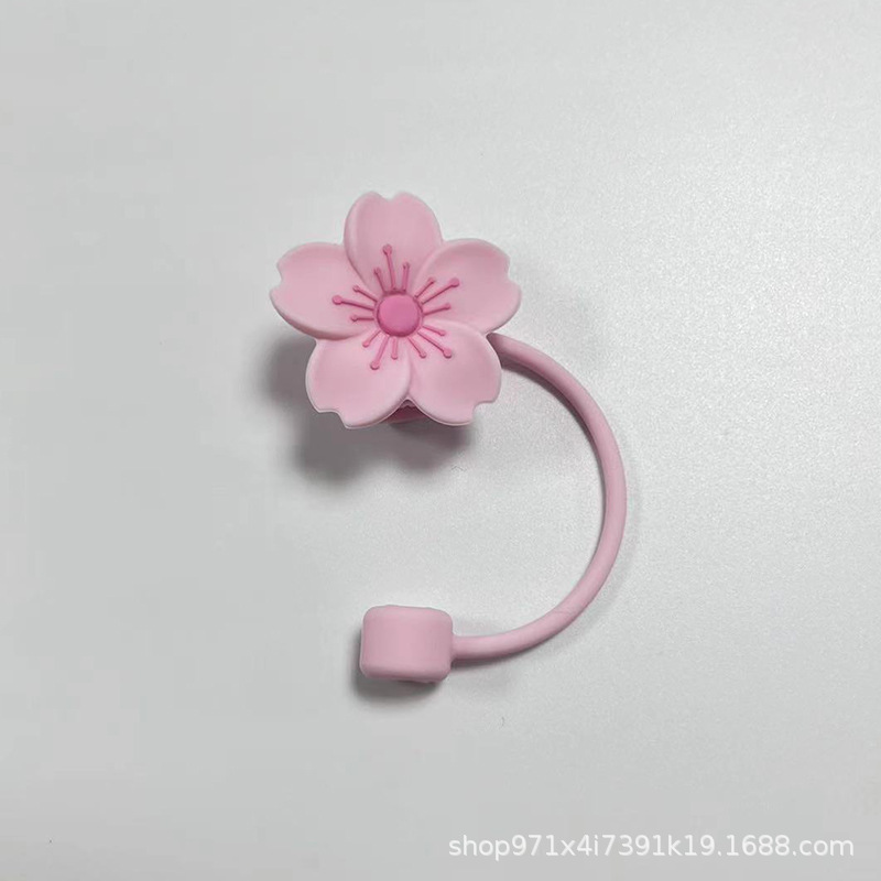 Amazon venta caliente de silicona tapón de paja flor de paja sombrero de polvo de grado alimenticio antiincrustación ecológica sombrero de paja decoración