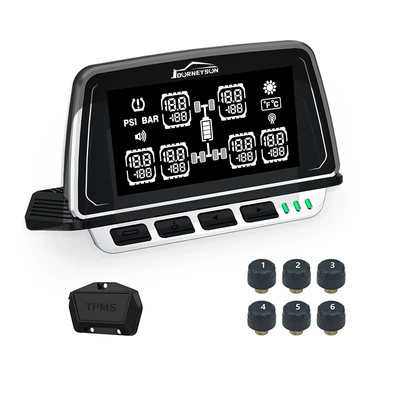 Large Truck Tire Pressure and Temperature Tire pressure monitoring system - 6-wheel-external-repeater-0-8bar